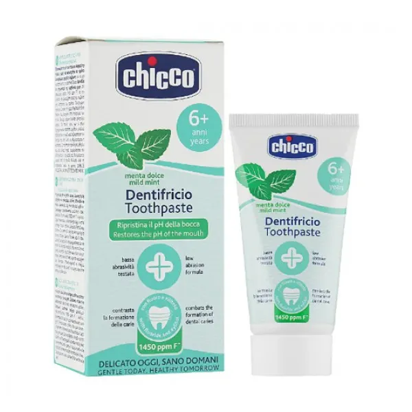 Chicco Зубная паста Нежная мята с фтором с 6 лет 50 мл - image 1