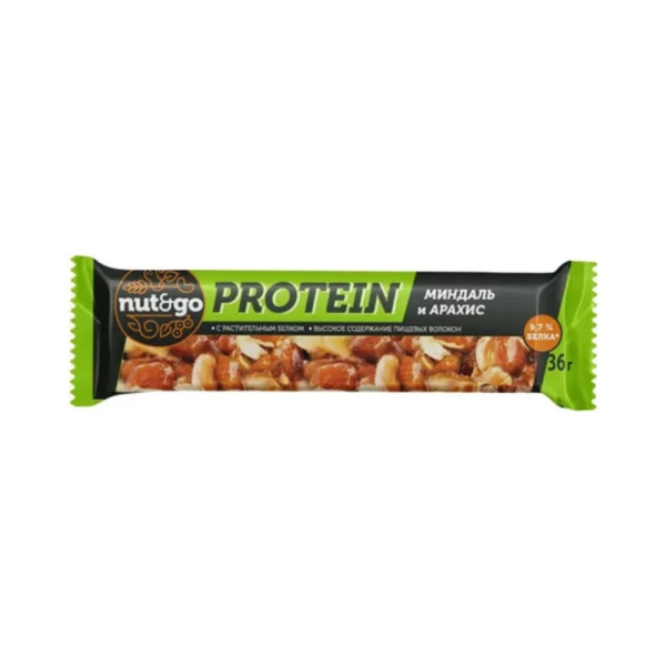 Nut&Go Batonas Protein Migdale si arahide 36 g - image 1