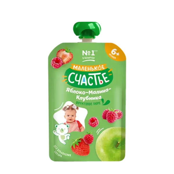 Malenicoe sciastie Piure din mere, zmeura si capsuna pouch 90 g - image 1