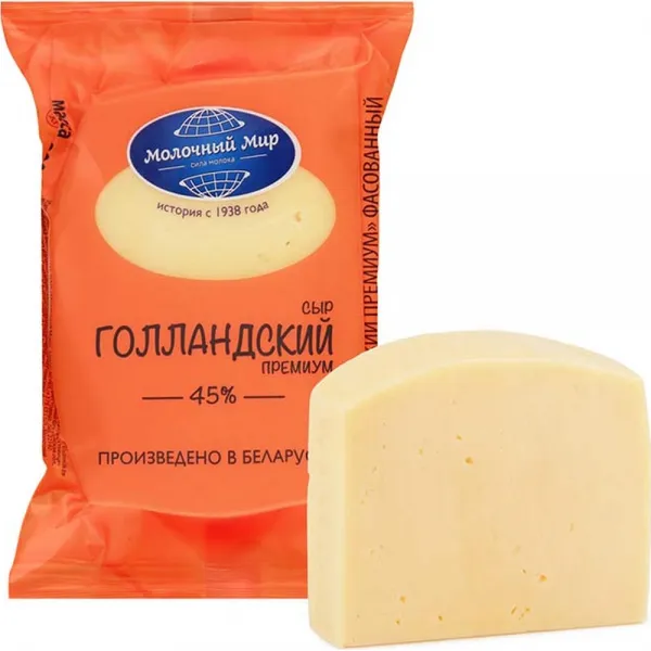 Сыр Голландский Премиум 45% 200г Молочный мир - image 1