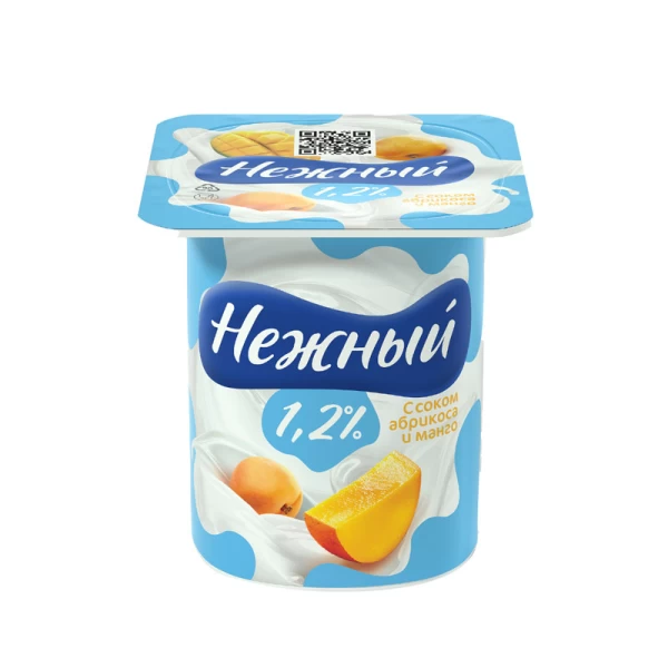 Йогурт Нежный 1.2% с соком персика 100 г - image 1