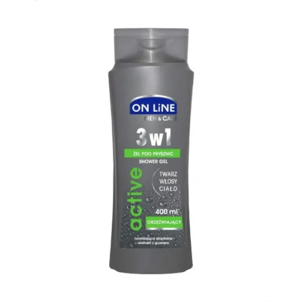 On Line Gel de dus 400ml Men Activ 3in1 - image 1