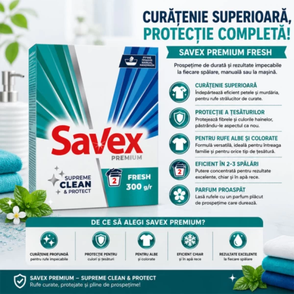 Savex Detergent manual 300gr Premium Fresh - image 2