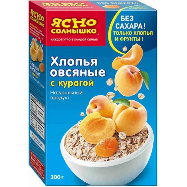 Ясно Солнышко Хлопья овсяные с курагой 300 г - image 1