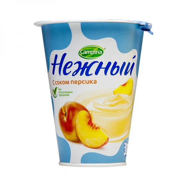 Йогурт Нежный 1.2% с соком персика 320 г - image 1