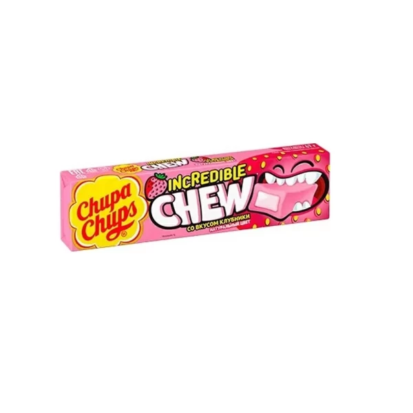 Chupa-Chups Жевательные конфеты Incredible Chew клубника 47г - image 1