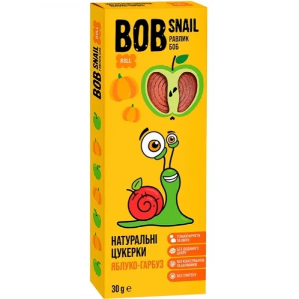 Натуральные конфеты Bob Snail с яблоки и дыня 30г - image 1