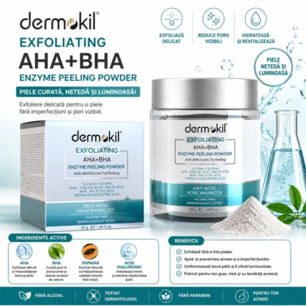 Dermokil Niacinamide Pudra peeling enzimatica AHA + BHA +, 50 gr - image 2