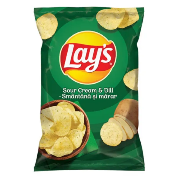 Чипсы картофельные Lay's со вкусом Укроп и сливки 125гр - image 1