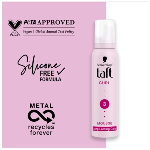 Taft Spuma modelatoare pentru par cret sau cu bucle Curl 200ml - image 2