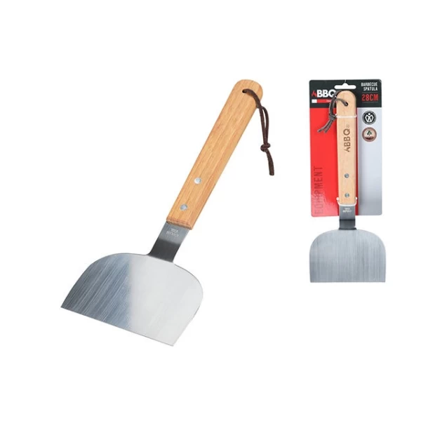 Лопатка для гамбургеров BBQ 28X11cm, ручка дерево 16cm - image 2