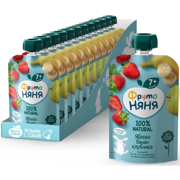 FrutoNanny Desert de mere banane si capsuni 90 g (7+m) - image 2