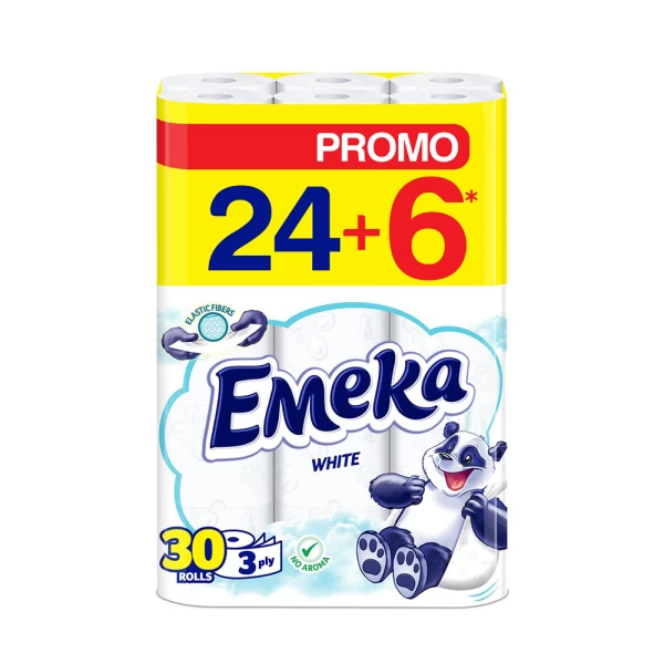 Emeka Hartie igienica, 3 straturi, 24+6 role White - image 1