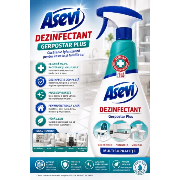 Asevi Gerostar Plus Dezinfectant 750ml universal pentru suprafete - image 3
