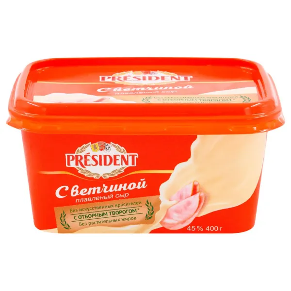 Cascaval topit crema cu Sunca President 45% 400g - image 1