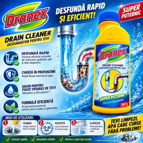 Dranex Granule pentru curatarea tevilor 260 gr - image 2