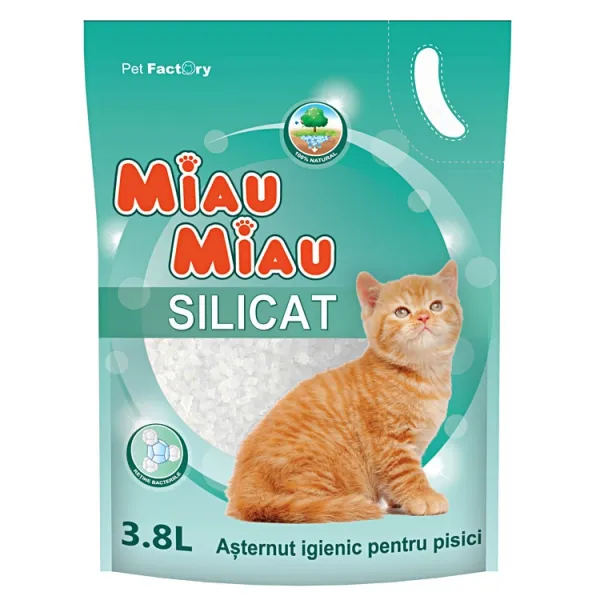 Miau Miau Asternut igienic pentru pisici, Silicat, 3.8L - image 1