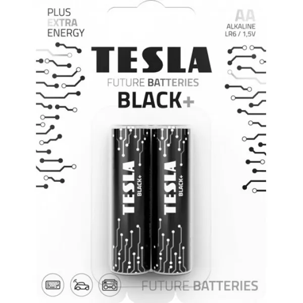 Tesla Батарейки AA Black+ LR06 / Blister Foil 2 шт - image 1