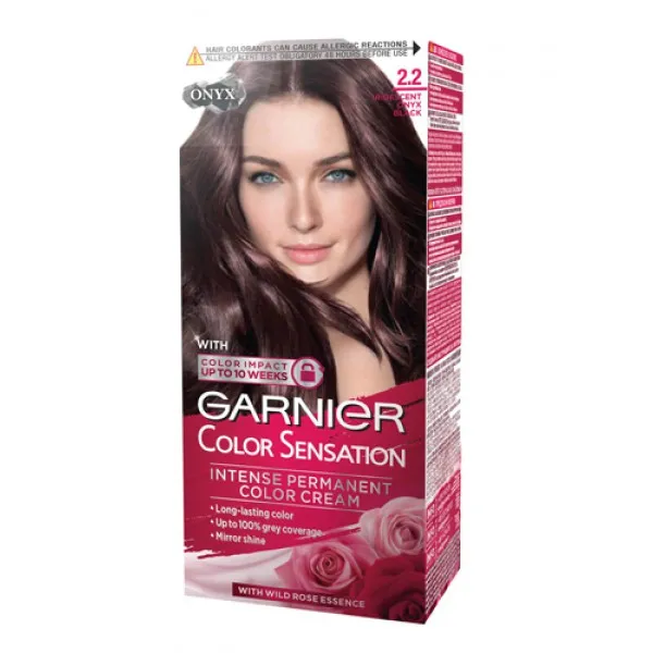 Стойкая аммиачная краска для волос Garnier Color Sensation 2.2 Iridescent Onyx Black - image 1