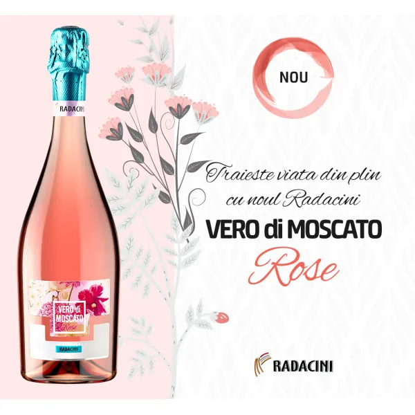 Вино игристое Radacini Vero di Moscato Pink, сладкое ароматное, 0,75 л - image 2