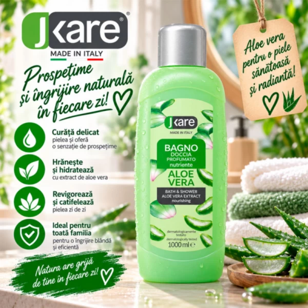 Jkare gel de duș și baie, Aloe Vera, 1000 ml - image 2