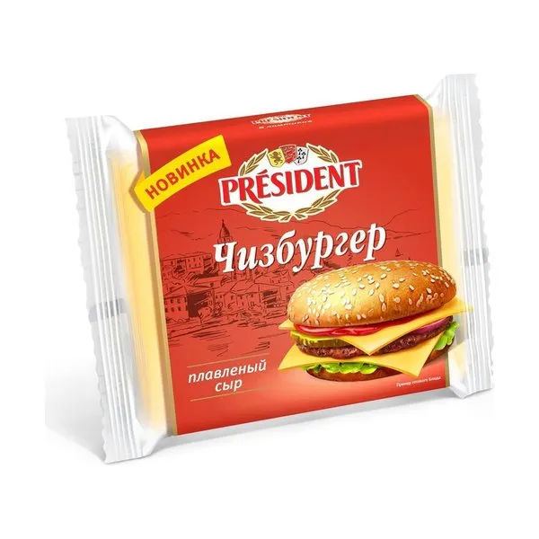 *Cascaval topit felii CHEESEBURGER President 40% 150g - image 2