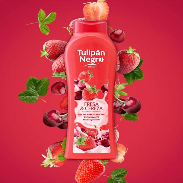 Tulipan Negro Gel de dus 650 ml Fresa & Cereza - image 2
