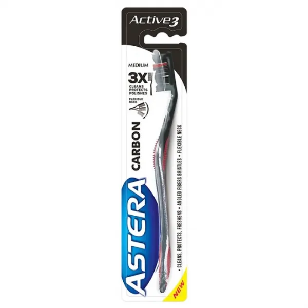 Зубная щетка Astera Active 3 Carbon Medium Средней жесткости - image 1