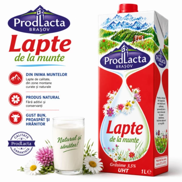 JLC Lapte de la Munte 1L 3,5% UHT, Tetra Pack - image 2