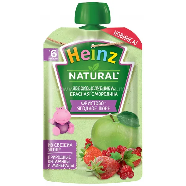 Heinz Пюре из ягод, яблок, клубники, красной смородины (6 месяцев) 90г - image 1