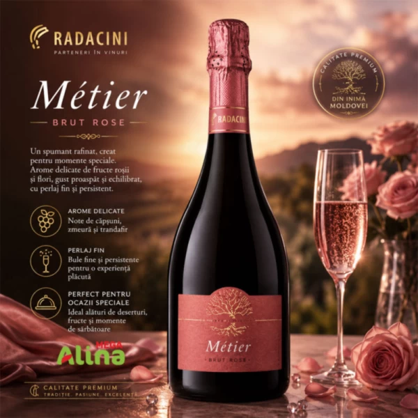 Вино игристое Radacini Metier Brut розовое 0,75 л - image 2