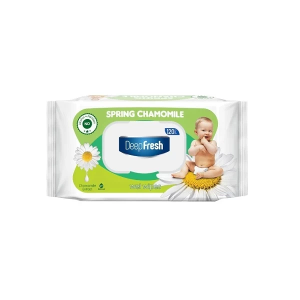 DeepFresh Влажные салфетки для детей с крышкой Ромашка 120 шт - image 1
