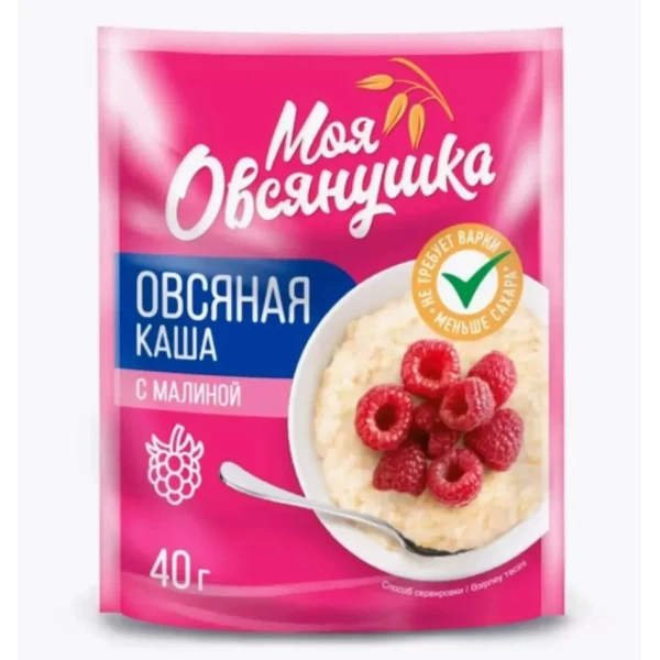 Овсяная каша с малиной без варки Моя Овсянушка, 5 пак * 40 гр - image 3