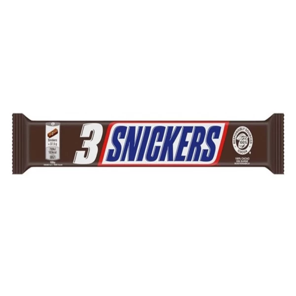 Snickers Trio Шоколадный батончик с молочным шоколадом, 112,5 г - image 1