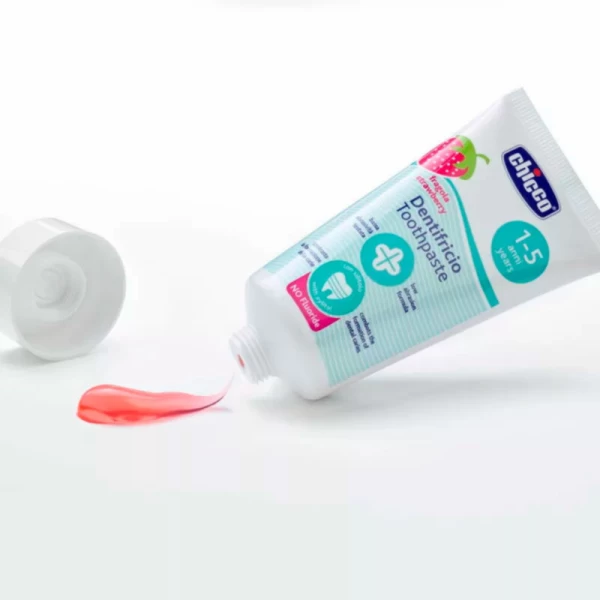 Chicco Pastă de dinti pentru copii, aroma capsuna, 50 ml, 12m+ - image 3