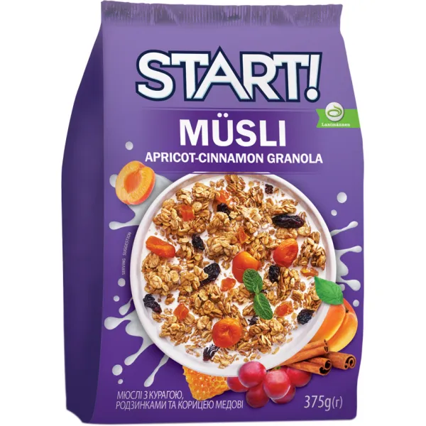Start Musli cu miere, caise, stafide si scortisoara 375g - image 1