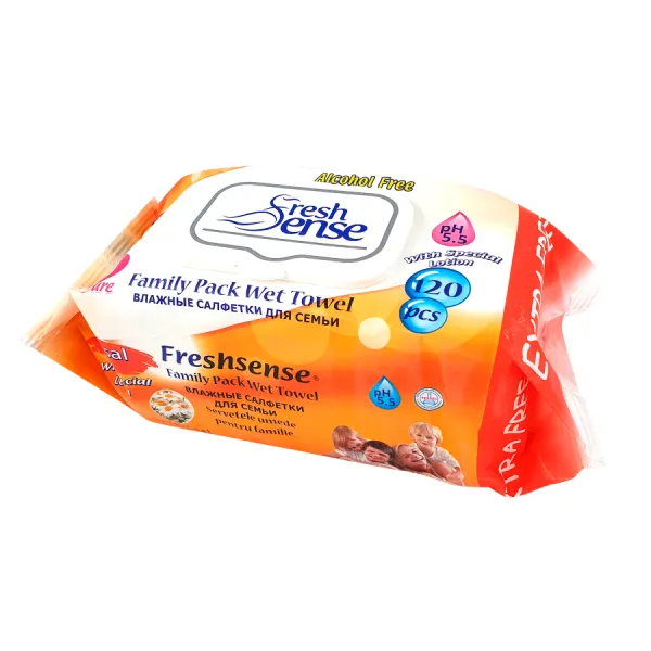 Влажные салфетки Freshsense 120шт Baby Family с крышкой - image 1