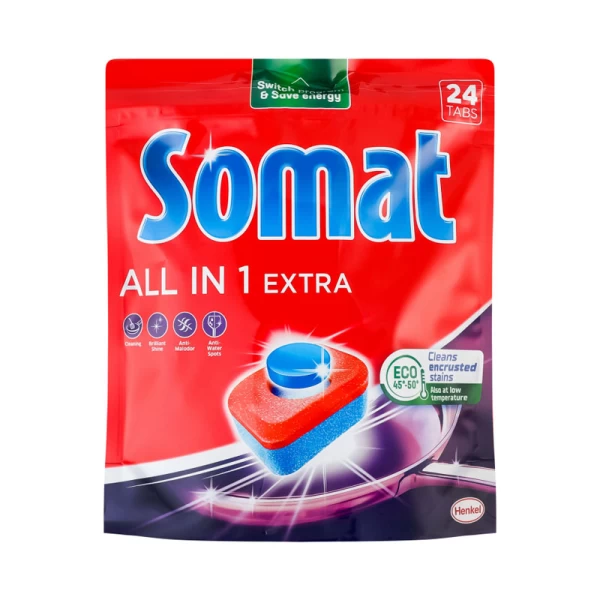 Somat All in one Таблетки для мытья посуды в посудомоечной машине Все в 1 24 таблетки - image 1