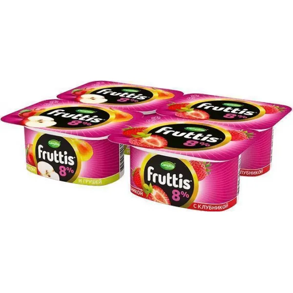 Йогурт Fruttis 8% Клубника, Яблоко и груша 115 г - image 2