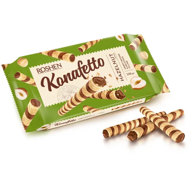 Rulouri Roshen de vafe Konafetto cu umplutura de nuci 140g - image 1