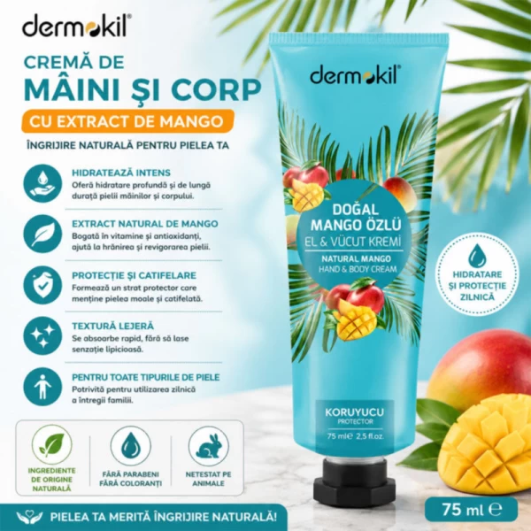 Dermokil Crema de mâini si corp cu extract de mango 75 ml - image 2