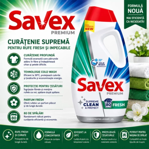Savex Detergent lichid 3.6L Premium Fresh - image 2