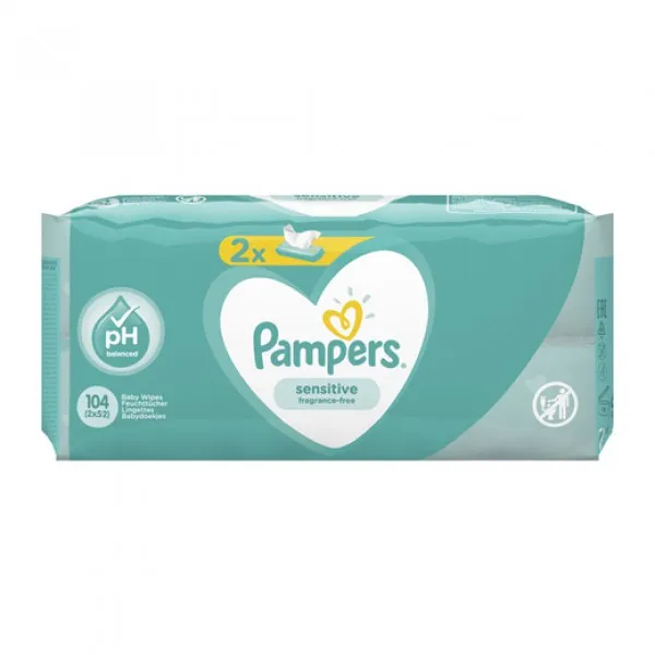 Pampers Servetele umede Sensitive 2x52 buc - image 1
