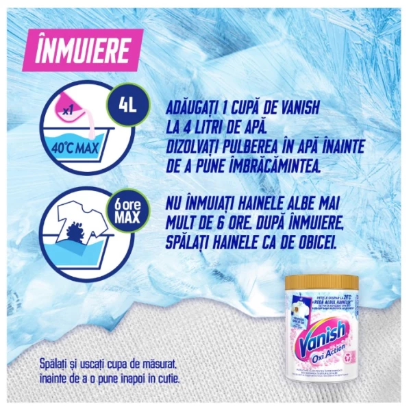 Vanish Oxi Action White пятновыводитель порошок 960 гр - image 6