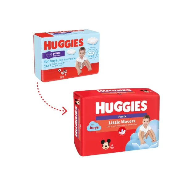 Huggies Little Movers Scutece chilotel №6,16-22kg, pentru baieti 44 buc - image 2