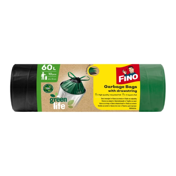 Fino Green Life Pungi pentru gunoi cu snur 60L 10buc - image 1