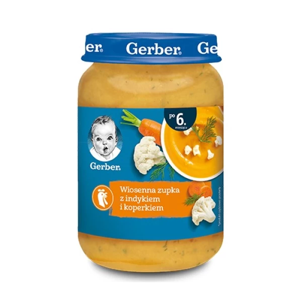 Gerber Piure de supa de legume cu curcan 190g - image 1