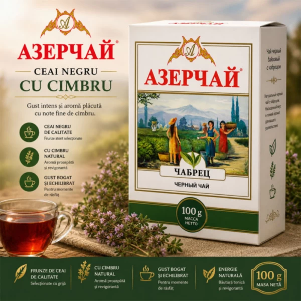 Чай черный листовой Азерчай, с чабрецом, 100 г - image 2