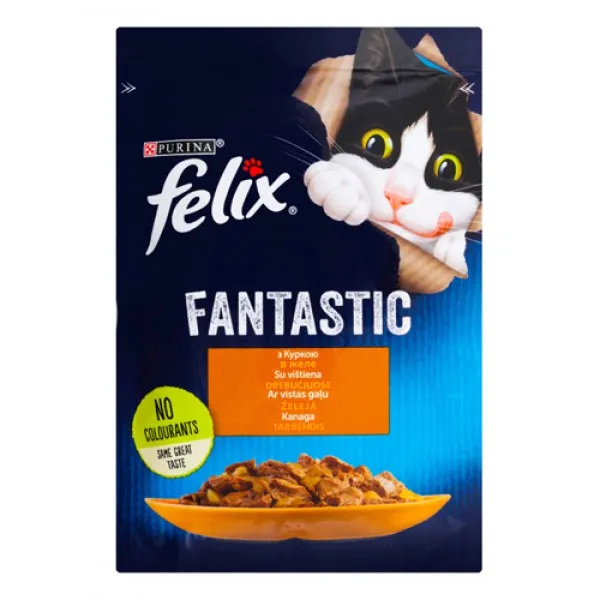 Felix Fantastic Консервований корм з куркою в желе 85 г - image 1