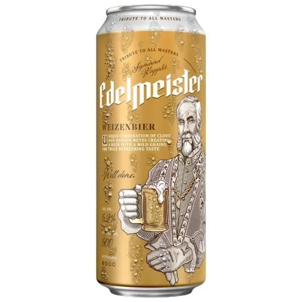 Пиво Edelmeister Weizenbier светлое, пастеризованное, нефильтрованное 500мл - image 1